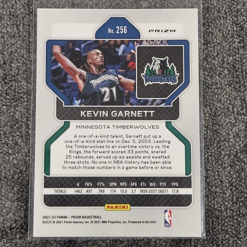 2021-22 Panini Prizm Red White & Blue #256 Kevin Garnett Minnesota Timberwolves - Picture 2 of 2
